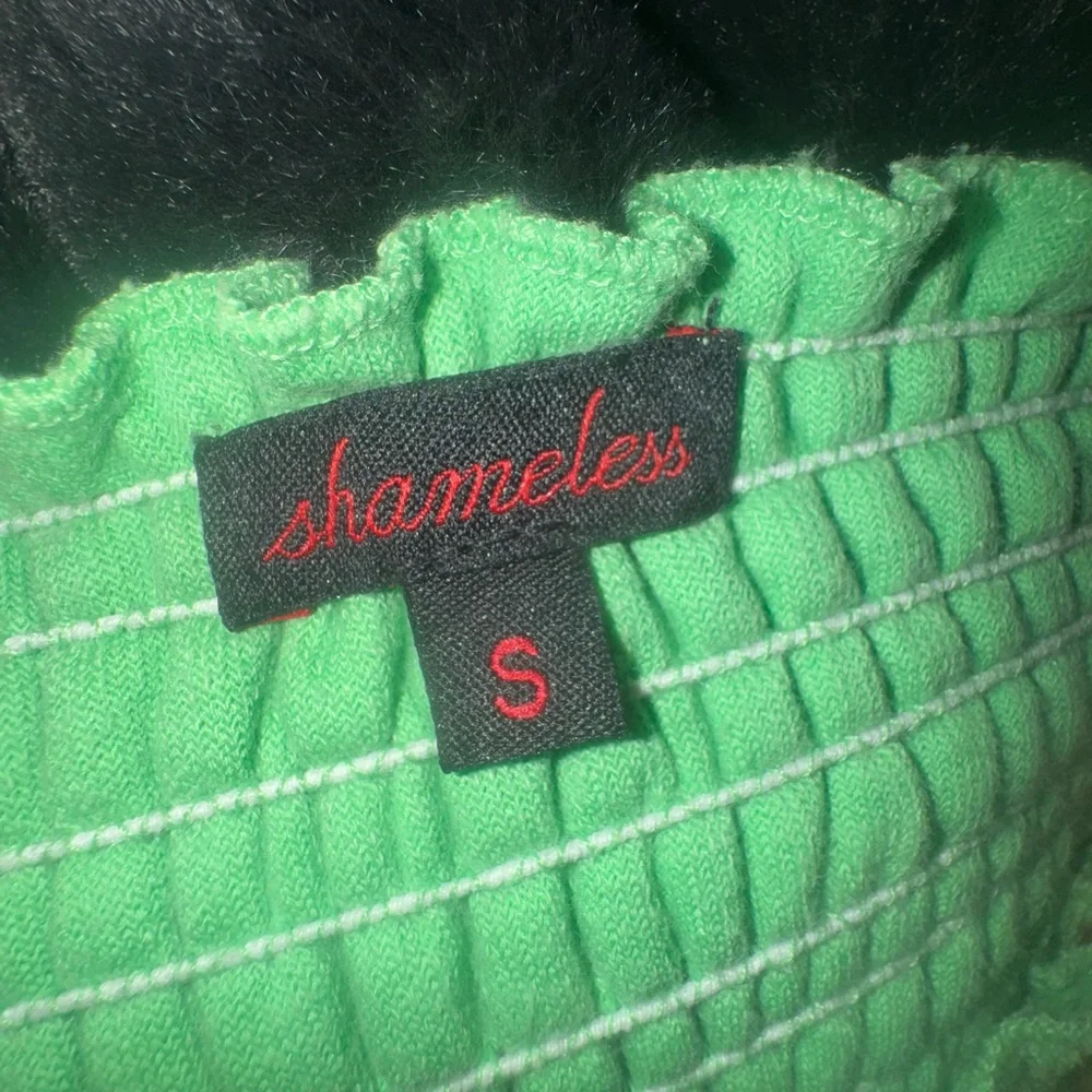 RAVE Neon Green Terry Cloth Strapless Tube Top - Picture 3 of 3